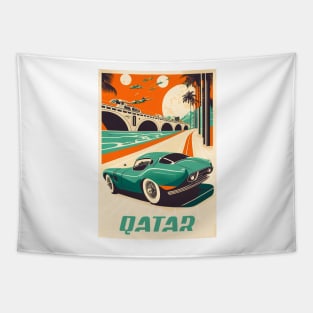 Qatar Supercar Vintage Travel Art Poster Tapestry