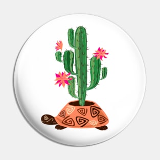 Turtle Cactus Illustration Pin