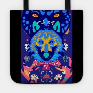 Blue wolf Tote