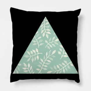 Painted Leaves - a pattern in cream on soft mint green Pillow