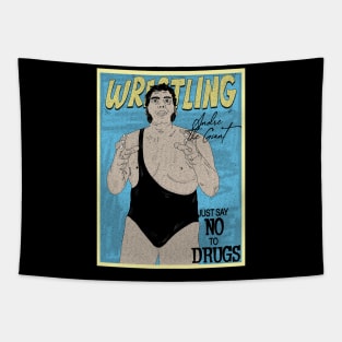 Artwork Andre The Giant Wrestling // Just Say No To Drugs Tapestry