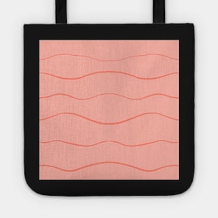 Pastel Red Waves Tote