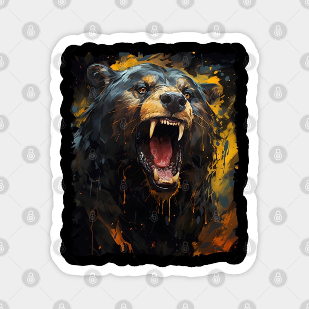 Growling Bear Magnet by ArtisticCorner