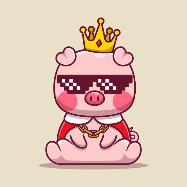 Cute King Pig Wearing Glasses by Catalyst Labs