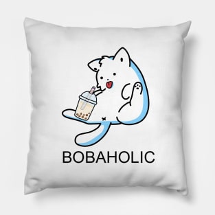 Lazy Bobaholic Kitty! Pillow