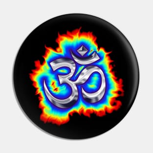 colorful psychedelic OM symbol Pin