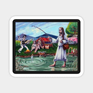 'ELVIS & JESUS CAMPING' Magnet