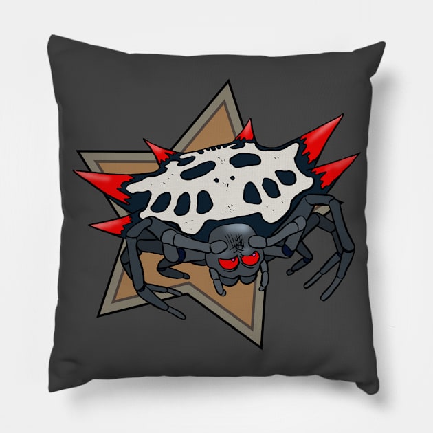 Spiny-Backed Orb-Weaver Pillow by Cyborg One