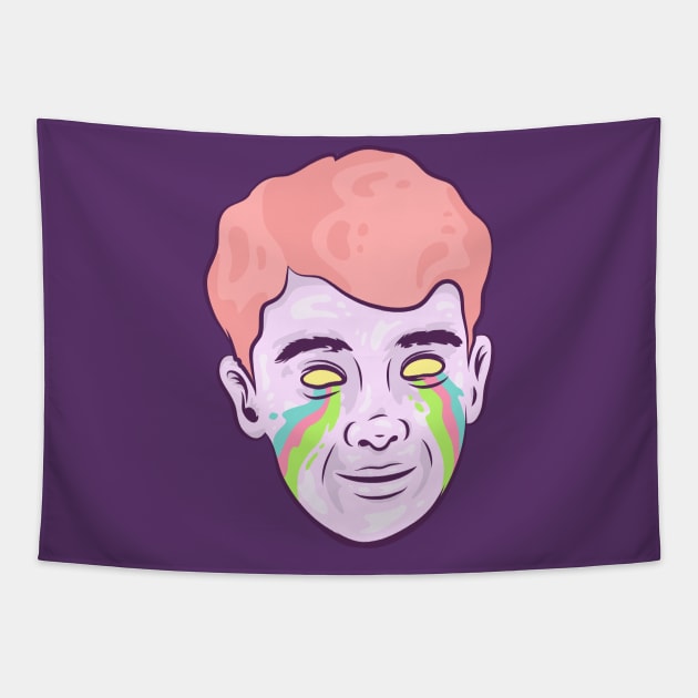 Sad Boy Crying Rainbow Tapestry by haloakuadit