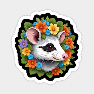 Opossum with flower Magnet