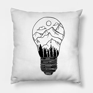 Mountains in a lightbulb creative handdrawn Gift Pillow