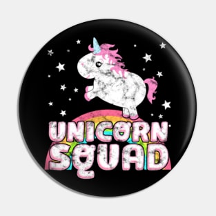 Cute Chubby Team Unicorn Saying Unicorn Squad- Pin