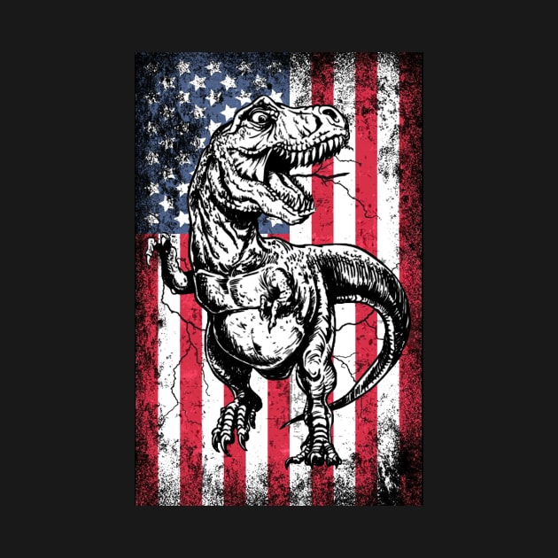 Patriotic T-Rex American Flag by Sinclairmccallsavd