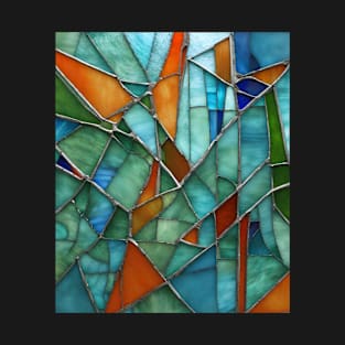 A Unique Gift For People Who Like Colorful And Expressive Shapes. Stained Glass. T-Shirt