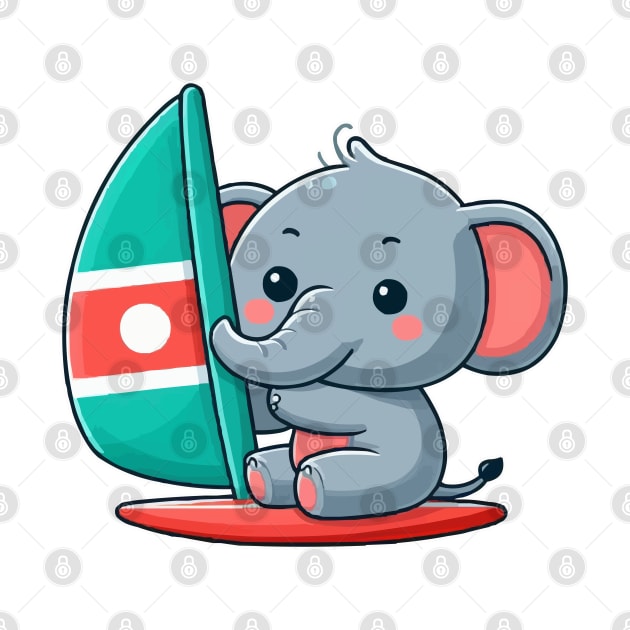 Funny elephant Windsurfing by fikriamrullah