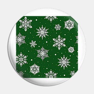 Christmas Folk Snowflakes2 Green Pin