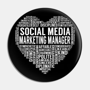 Social Media Marketing Manager Heart Pin
