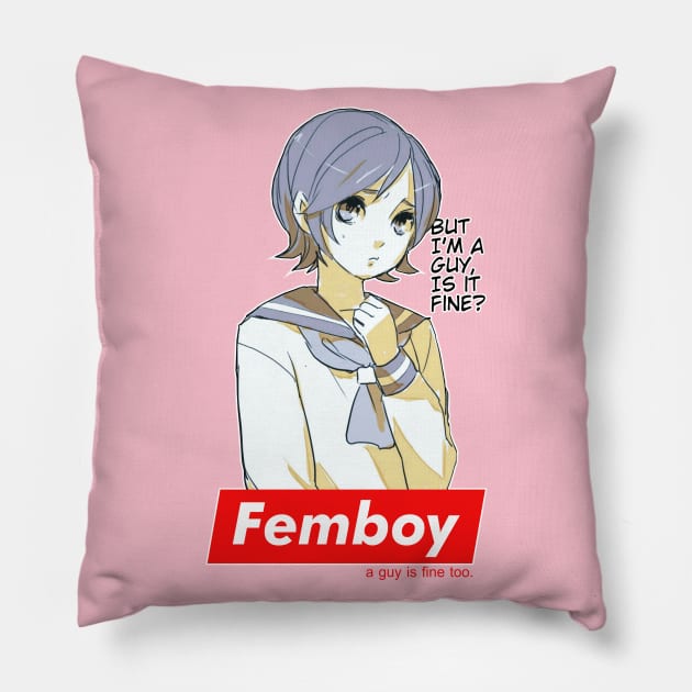 Anime Femboy Crossdresser Trap Pillow by sadpanda