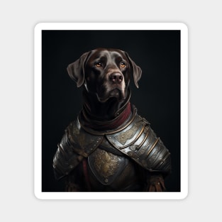 Stalwart Chocolate Labrador Retriever - Medieval English Knight Magnet