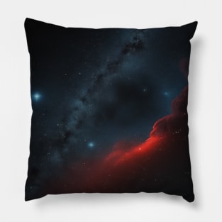 Space, stars, fantasy, pattern, si-fi, dark blue Pillow