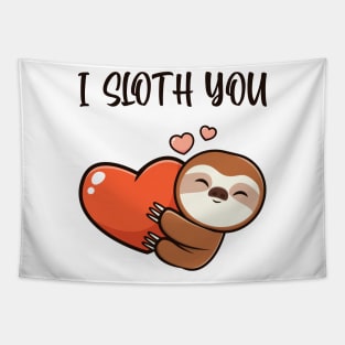 I Sloth You Love Hearts Tapestry