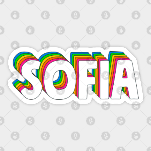 Hello My Name Is Sofia Rainbow Name Tag - Sofia - Sticker ...