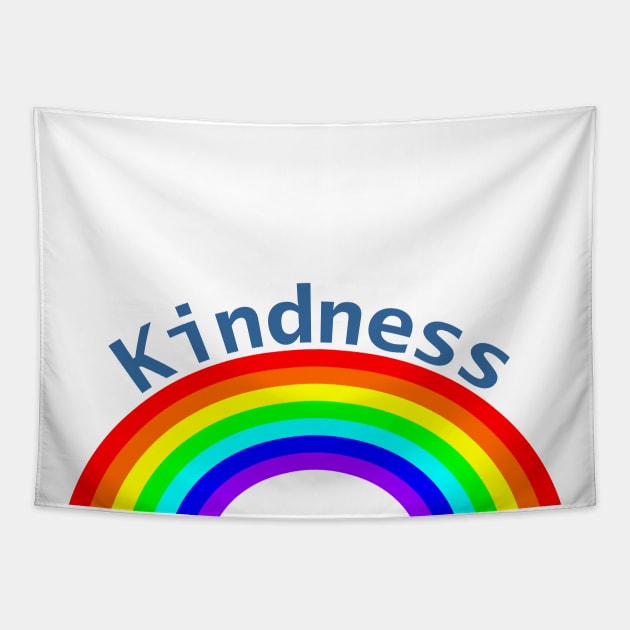 Blue Kindness Rainbow Tapestry by ellenhenryart