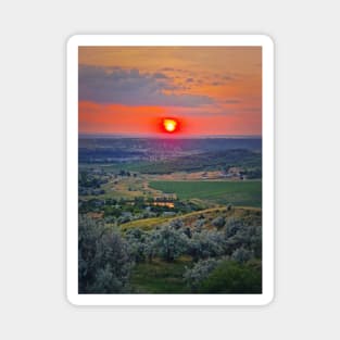 Red summer sunset Magnet