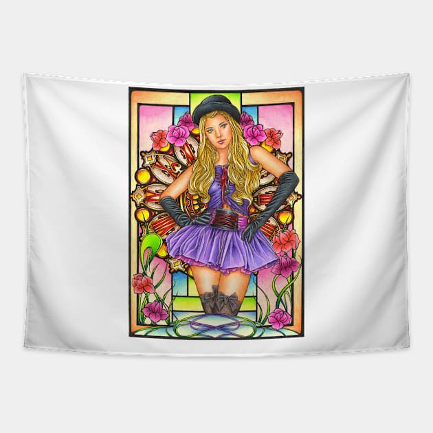 Clockwork Nouveau Tapestry by MJWilliamArt