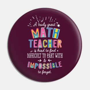 A truly Great Math Teacher Gift - Impossible to forget Pin