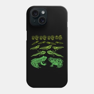 Leap of Life: Vintage Science Illustration of Frog Tadpole Life Cycle - An Educational Treat for Biology Teachers Phone Case