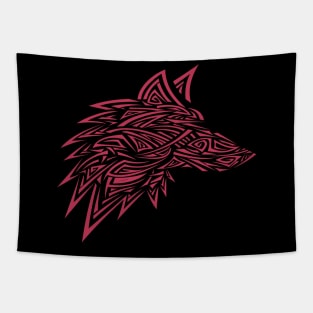 Wolf tattoo love colorful Tapestry