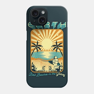 Astronaut Visit Earth Minimalist Surf Design by Tobe Fonseca Phone Case