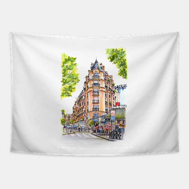 Paris Streets Tapestry by Cola Collet