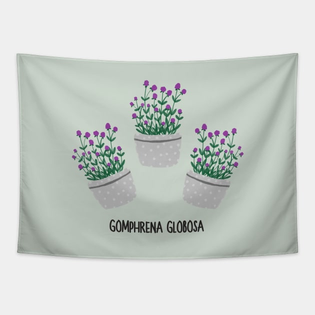 Gomprena Globosa Flower, Amaranth flower Tapestry by whicha12