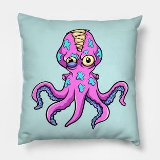 pink octopus zombie Pillow