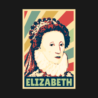 Elizabeth Queen Of England Vintage Colors T-Shirt