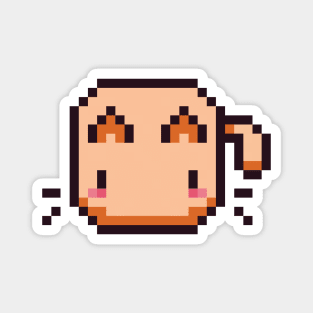 Orange Pixel Cat - Kawaii Retro Pixel Art Magnet
