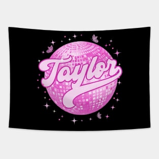 Girl Retro TAYLOR First Name Personalized Disco 70's Tapestry