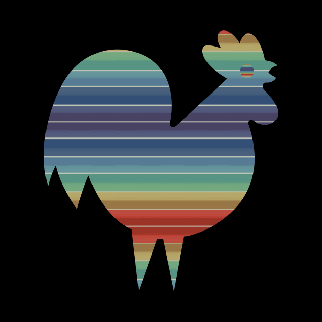 80's Retro Rooster In 80's Colors by iZiets