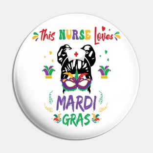 This Nurse Loves Mardi Gras Pin