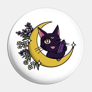 Crystal Luna Kitty Pin