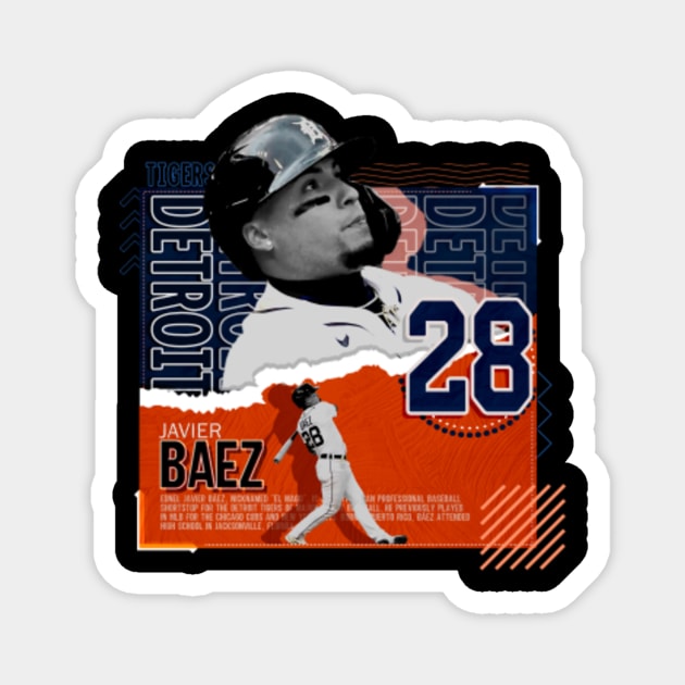 Javier Baez Baseball Paper Poster Tigers - Javier Baez - Magnet