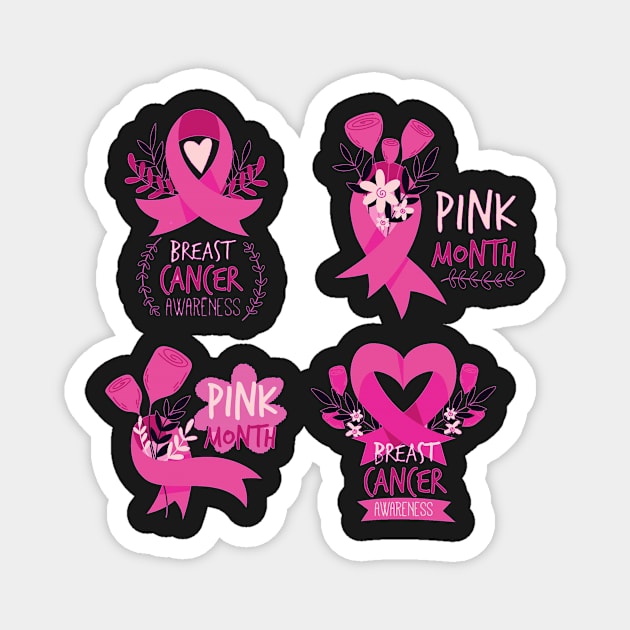 In October We Wear Pink Breast Cancer Awareness Survivor Magnet by Goods-by-Jojo