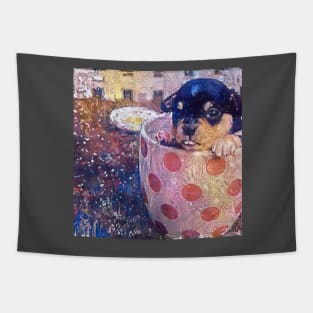 Cute puppy painting (pet, dog, pretty and hiking) Tapestry