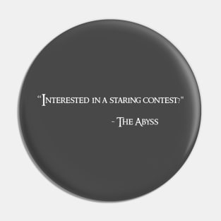 Skewed Idioms - Staring Contest Challenge (White Font) Pin