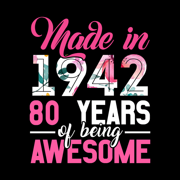 Vintage Birthday Gifts Made In 1942 80 Year Of Being Awesome by ArifLeleu