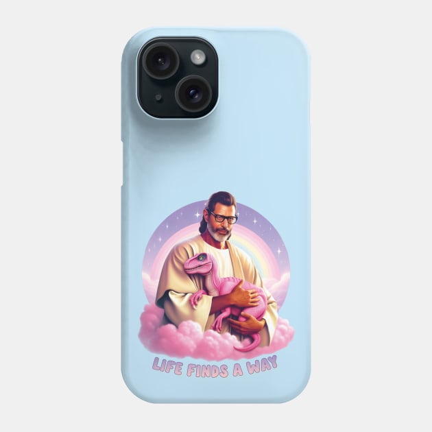 Life Finds a Way Raptor Jesus Jeff Phone Case by liminalcandy