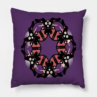 night owl halloween mandala Pillow