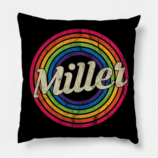 Miller - Retro Rainbow Faded-Style Pillow by MaydenArt